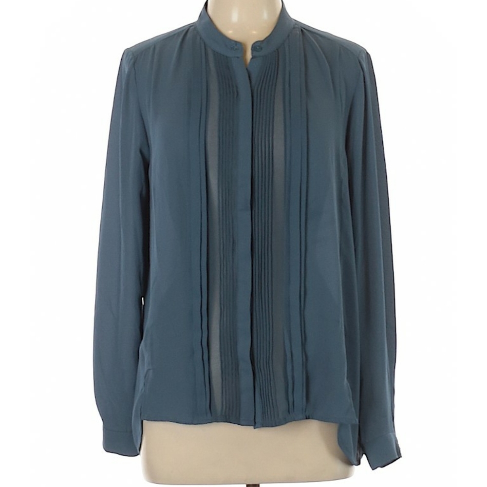 Adrianna Papell Long-Sleeve Button-down Blouse